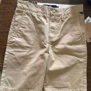 NWT Vans Khaki Boys Flat Front Shorts Size 8